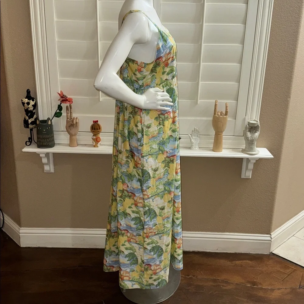 Abercrombie & Fitch Sweetheart Babydoll Maxi Dress Yellow Print